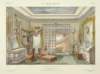 浴室スイートのデザイン（Le Garde-Meuble、Pub.パリ、1890年頃（カラーリトグラフ）