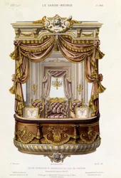 劇場ボックスの内外のデザイン、Le Garde-Meuble誌のイラスト、c.1860