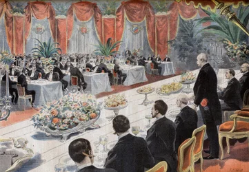 パリ証券取引所でのフランス商工業界のリーダーたちの夕食会