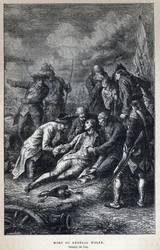 発見されたカナダジェームズ・ウルフ将軍（1727-1759）の死 9月13日のケベックの戦いでのイギリス軍