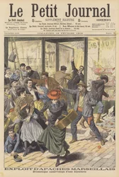 マルセイユの宝石店を襲ったドラマチックな強盗事件（カラーリトグラフ