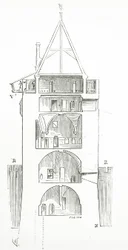 1861年から11世紀までのフランス建築の辞書レゾネからの描画