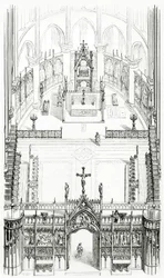 1861年から11世紀までのフランス建築の辞書レゾネからの描画