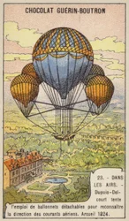 分離可能な気球を使って気流の方向を測定しようとするデュプイ・デルクール（フランス・アルクイユ市