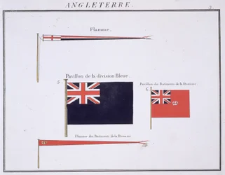 英語の旗、フランスの旗の本、1819年頃