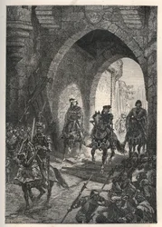 1382年、マイヨタンの反乱を鎮圧した後のパリでの、フランス王シャルル6世（1368-1422）のEntry - French King Charles Vi Returns To Paris - Entree by Charles VI le Bien-Aime (1368-1422), French King Charles VI le Bien-Aime (1368-1422), in Paris after the the imperial revolt of the Paris.