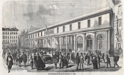 パリの医学部の外観 - Edmond Texier 1852年の「Tableau-de-Paris」に掲載されたエングレーヴィング