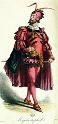 メフィストフェレスの仮装衣装、Lon SalutによるLArt du Travestissement、1885年