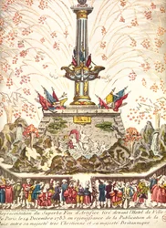 1783年12月14日、ベルサイユの平和を祝うパリのホテルドゥヴィルの前での花火