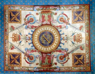 最初の帝国：チュイルリー宮のトローンルームの絨毯、石鹸工場製。日 7,80 x 6,40 m. 1809年 マルメゾン、シャトー美術館