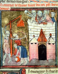 Fol.261vグランクロニクドフランスのシノン城の包囲、1375-79年