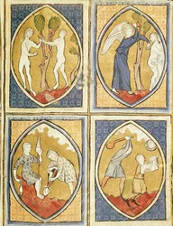 Fol.93r Image du Mondeの「アダムとイブの物語」