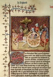 Fr.119 fol.312vカートの騎士、ランスロット、1344