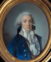 フランス革命。"Portrait of Bertrand Barere de Vieuzac (1755-1841), member of the Comite de Salut Public" エコール・フランセーズのパステル画。18世紀のパリ、カルナヴァレ美術館 - フランス革命。"ベルトラン・バレ・ド・ヴューザックの肖像（17