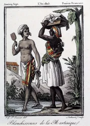 フランスの植民地：マルティニークから西インド諸島までの白人たち。1805年のエングレーヴィング。シャルトル、美術館