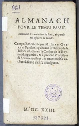 ジャン・ゲラン著「Amanage pour le temps passé」の巻頭言
