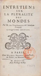 1773年に出版されたベルナール・ル・ボヴィエ・ド・フォンテネル（1657-1757）によって書かれた、複数形のモンドに関するインタビューの口絵