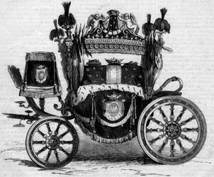 ジェローム・ボナパルト王子（1784-1860）のオセックに使用されたフネブレ戦車。1860年7月7日付「Le Monde Illustré」169号に掲載された図版。