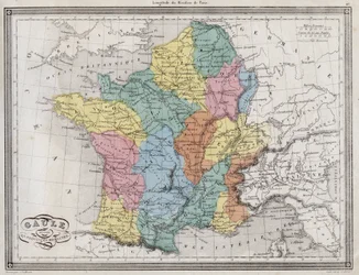 ローマの地方に分割されたガリア - Vuillemin著「Universal Atlas of ancient and modern geography for residential schools」より抜粋 - 1845年頃