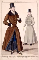 紳士の冬のコート、衣装Parisiens 1779