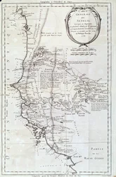 Philippe Buache（1700-1773）のアトラスからのセネガルの地理的地図 1756年 パリ、自然史博物館