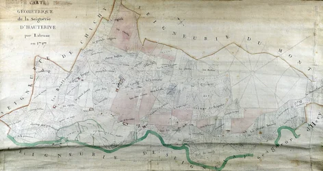 1787年にLabruneが作成したHauterive公国の幾何学的地図。