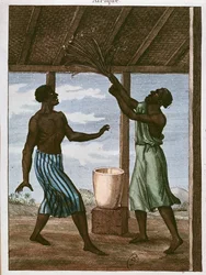 運命を相談するゴールドコーストの黒人、1812年（カラー彫刻）