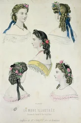 La ModeIllustrée、1865年のムッシュクロワサのヘアスタイル
