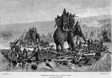 ハンニバルがローヌ川を通過してイタリアへ（紀元前218年） - "France and the French through the centuries" にて