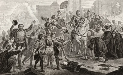 アンリ4世（1553-1610）は、1840年に出版されたコラートの「フランスの歴史」から1594年にパリに入りました。