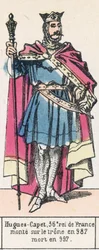 第36代フランス王ユーグ＝カペ、987年即位、997年死去（カラー図版