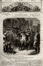 1865年3月28日付の「The Bons Romans」に掲載された、アレクサンドル・デュマの小説「千の夢」の挿絵。