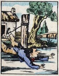 物語「Jeannot Serinet の Veridique の歴史」の挿絵 「Imagery Pellerin の木版画 - Epinal, sd.19世紀後半の作品。