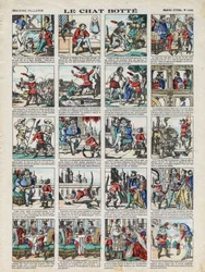 Epinal de la Maison Pellerinの画像 - 1913年頃 - シャルル・ペローの物語 "猫のボッテ "のイラスト