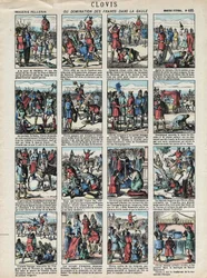 ペルラン社のエピナル版画 - 1913年頃 - クローヴィスまたはガリアにおけるフランク人の支配