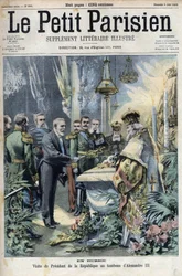 ロシア：エミール・ルベ大統領（1838-1929）がロシア皇帝アレクサンドル3世（1845-1894）の墓を訪問（「Le petit Parisien」掲載