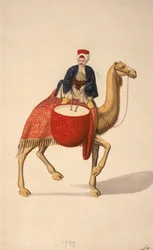 ケトルドラマー、オスマン時代、1789年（紙にトイレ）