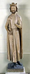 サンジェルマンデプレの修道院のチルデベルト1世（497-558）、1239-44年頃（石灰岩）