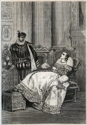 国王アンリ2世（1519-1559）とディアンヌ・ド・ポワチエ（1499-1566） - フランス国王アンリ2世とディアンヌ・ド・ポワチエ - ジュール・ミシュレの「フランス史」からのエングレーヴィング - 1876-1877 - 。