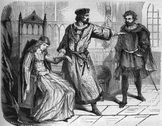 フランス王フィリップ6世（フィリップ・ド・ヴァロワ）（1293年〜1350年）とその妻ナバラのブランシュ（1333年〜1398年）。古代から現代までの世界のすべての民族における売春と放蕩の歴史」に掲載されている版画、Dr. Th.-F.デブレイ