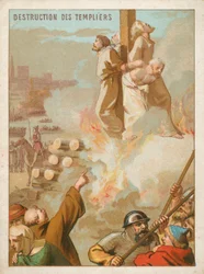 テンプル騎士団がフランスで危機に瀕して火傷