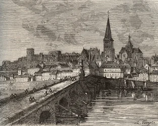 La Charite sur Loire - ラ・シャリテ・シュル・ロワール - ブルゴーニュ地方のニーヴル - V.-A.による「France illustree: geography, history, statistical administration」に掲載された彫刻。Malt-Brown著「France illustree: geography, history, statistical administration」に掲載されている。1884