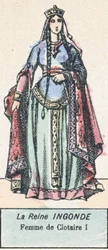 クロテール1世の妻、インゴンデ女王（彩色画