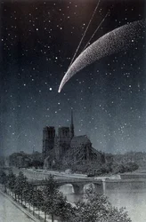 1858年4月10日、パリで見たドナティ彗星 - アメデ・ギユマン著「Le Ciel」（アシェット、パリ）より