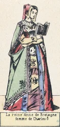 シャルル8世の妻、ブルターニュのアン女王（彩色済み彫刻