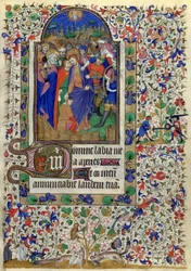 ラテン語写本1156、133葉：ユダの接吻、マルグリット・ドルレアンの時祷書より、1426-38