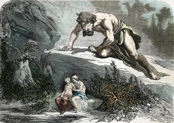 「Le Cyclops Polypheme surprising Galatee et Acis」（エングレーヴィング）1864年