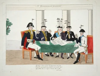 Le Gouvernment Provisoire, pub.1814年（手彩色彫刻