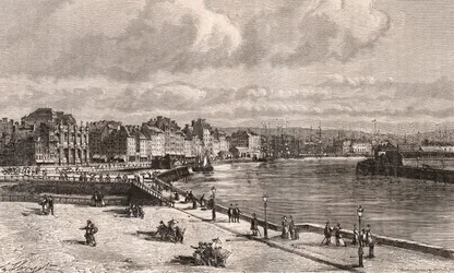 Le Havre - Normandie - V.A. Malt-Brownの "La France illustree: geography, history, administration statistique "に掲載された彫刻。1884