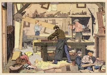 Le Menuisier」「The Joiner」（カラーリトグラフ